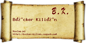 Böcker Kilián névjegykártya